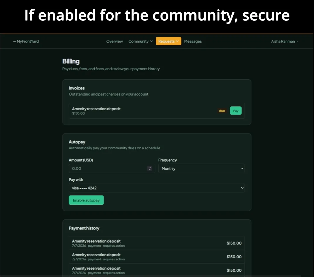 Secure Community Billing